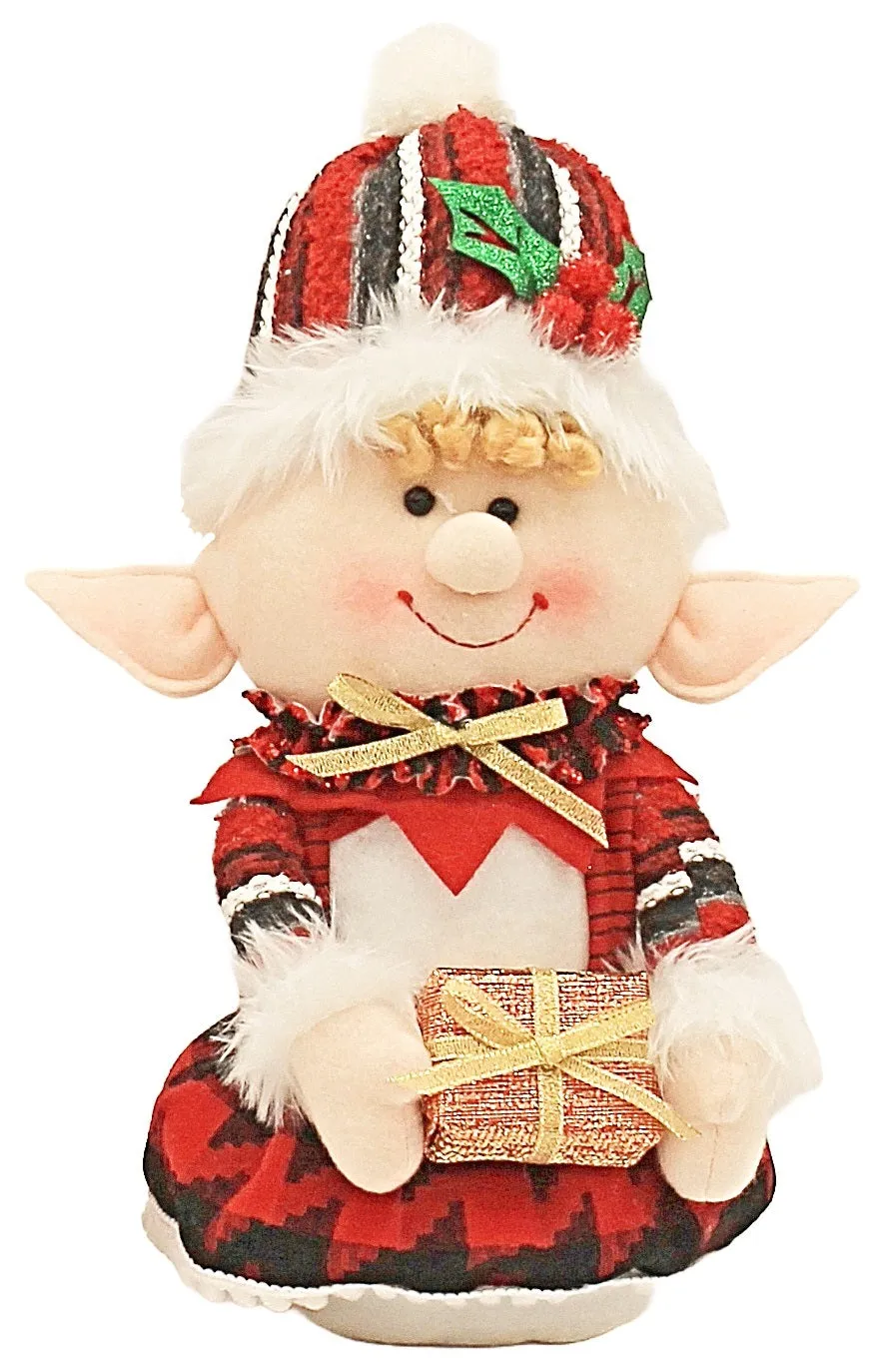 12" Fabric Cheery Elf Ornaments