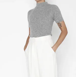 7115 by Szeki Mockneck Fitted Knit Tee