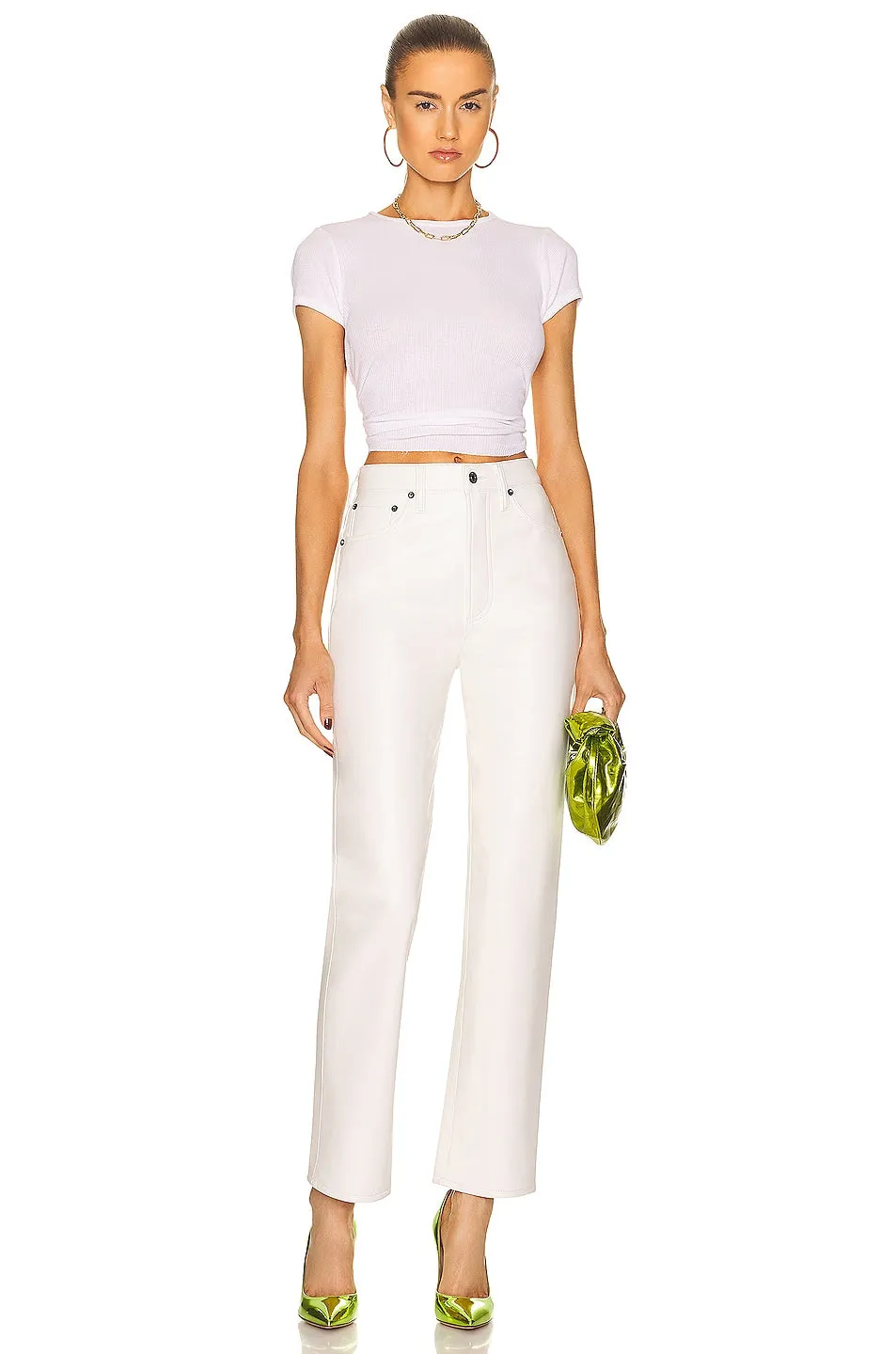 Agolde Recycled Leather 90'S Pinch Waist Pants, Lace