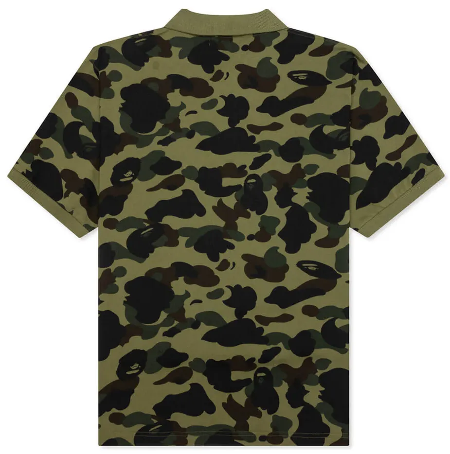 Bape 1ST Camo One Point Polo Green 001POI301004M