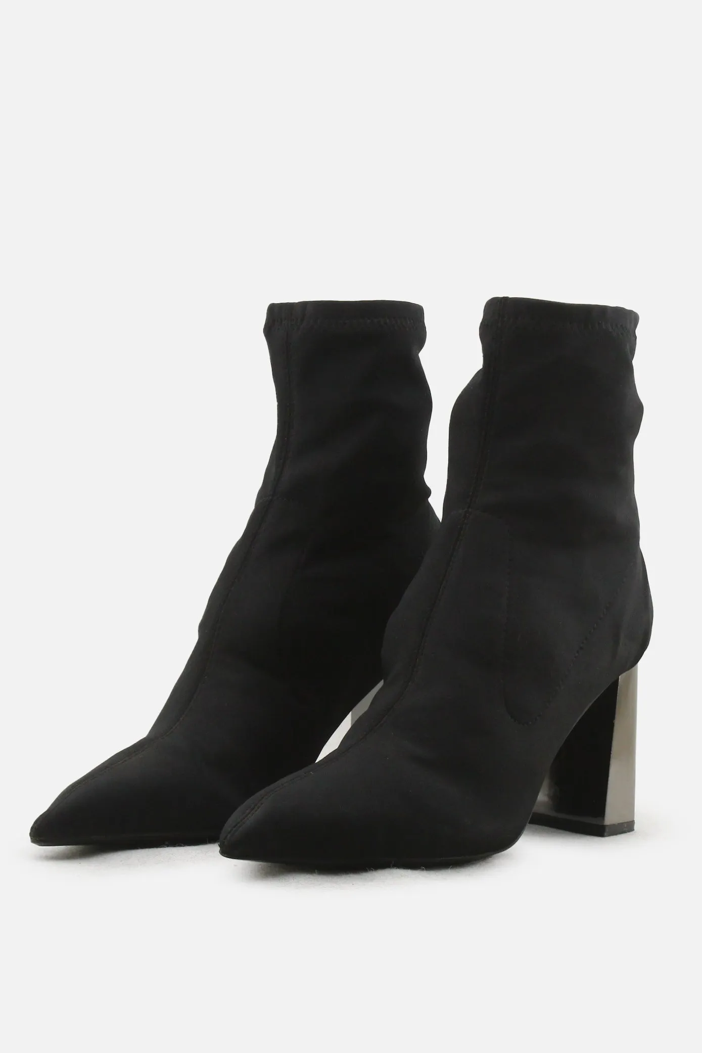 Bershka Block Heels Sock Boots | Textile