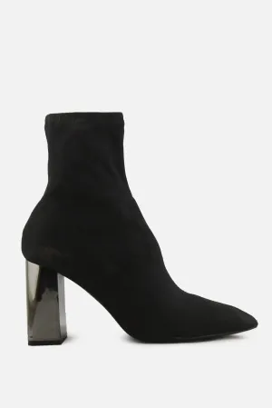 Bershka Block Heels Sock Boots | Textile