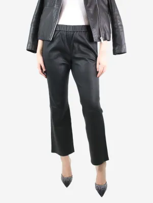 Black leather trousers - size UK 12