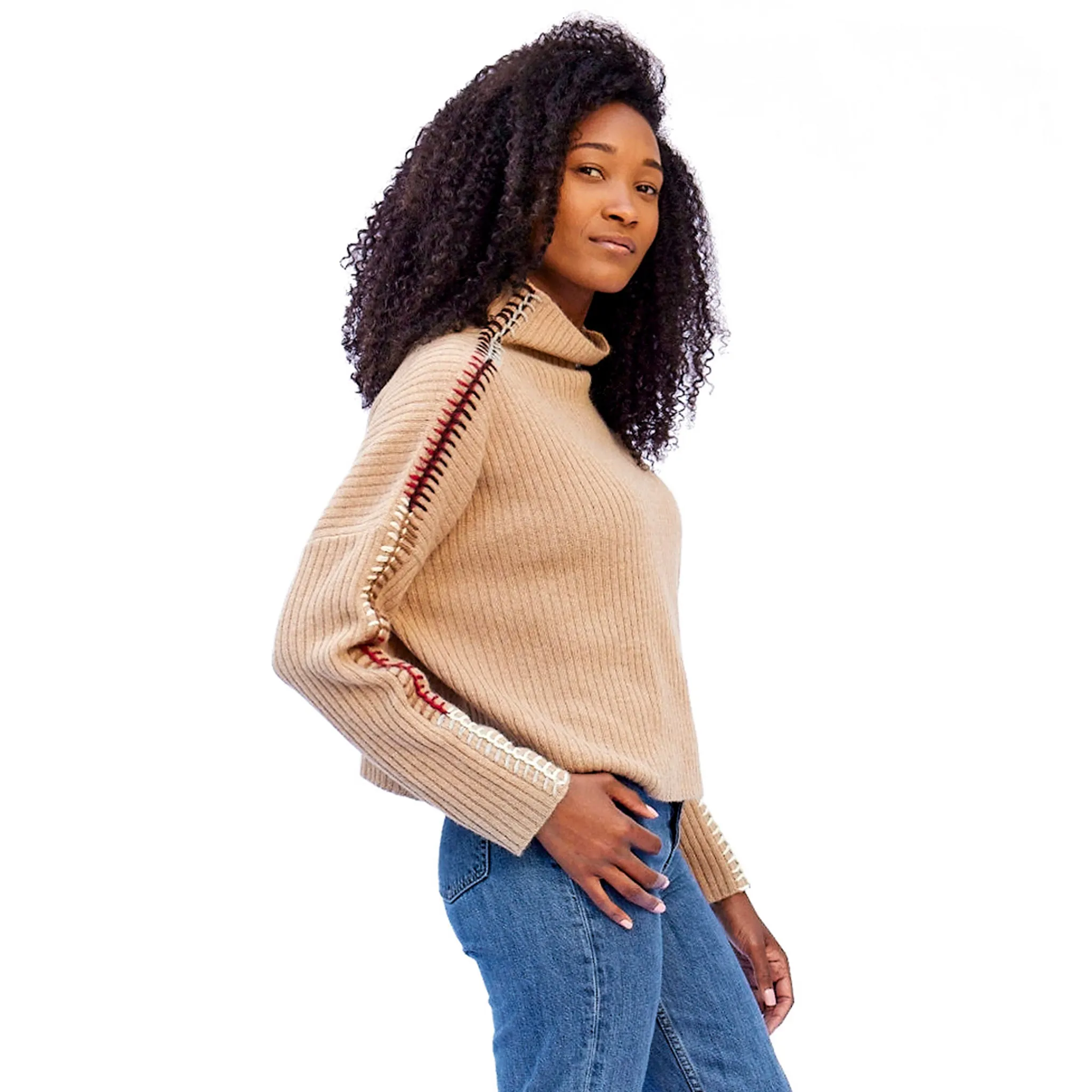 Blanket Stitch Turtleneck