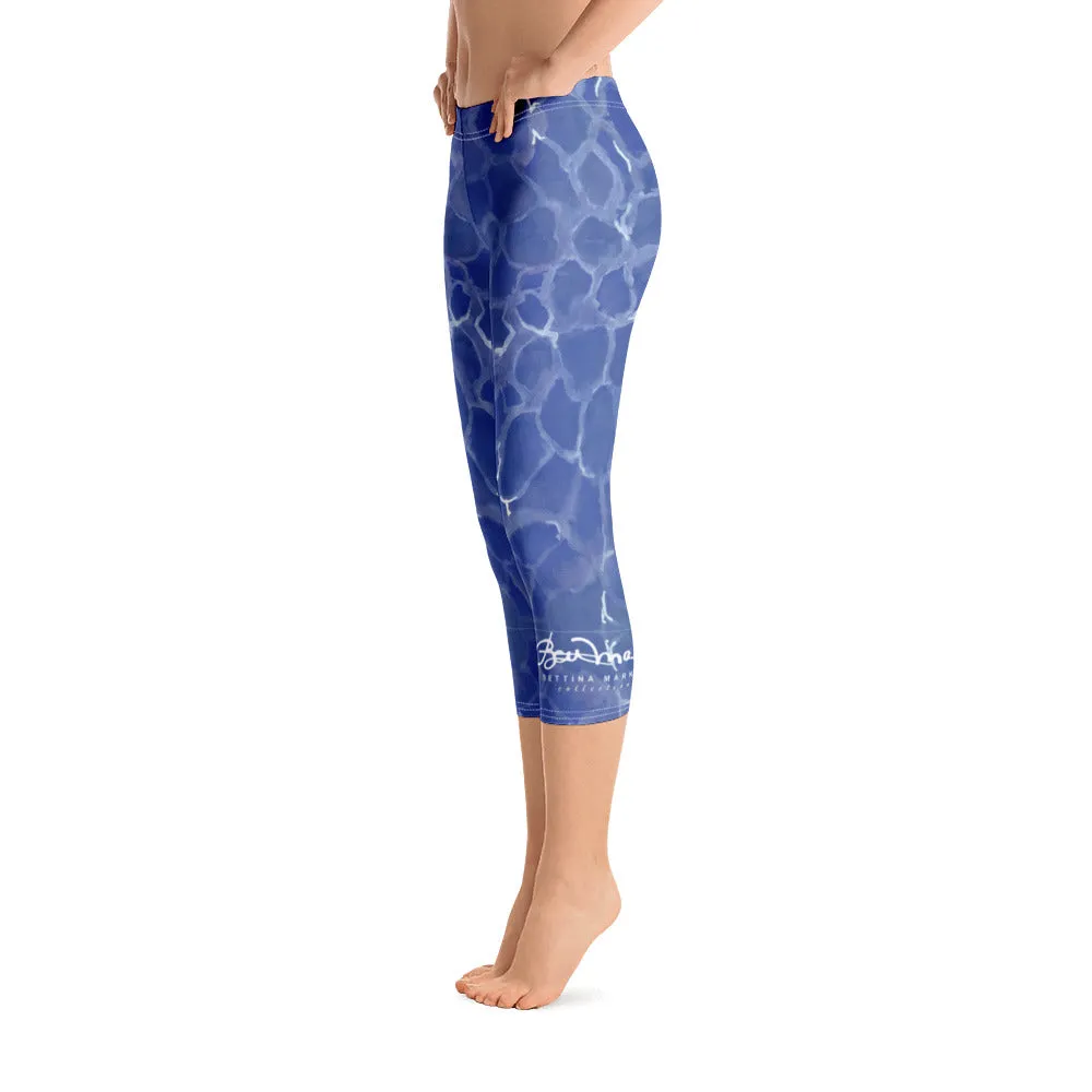 Blue Pool Capri Leggings