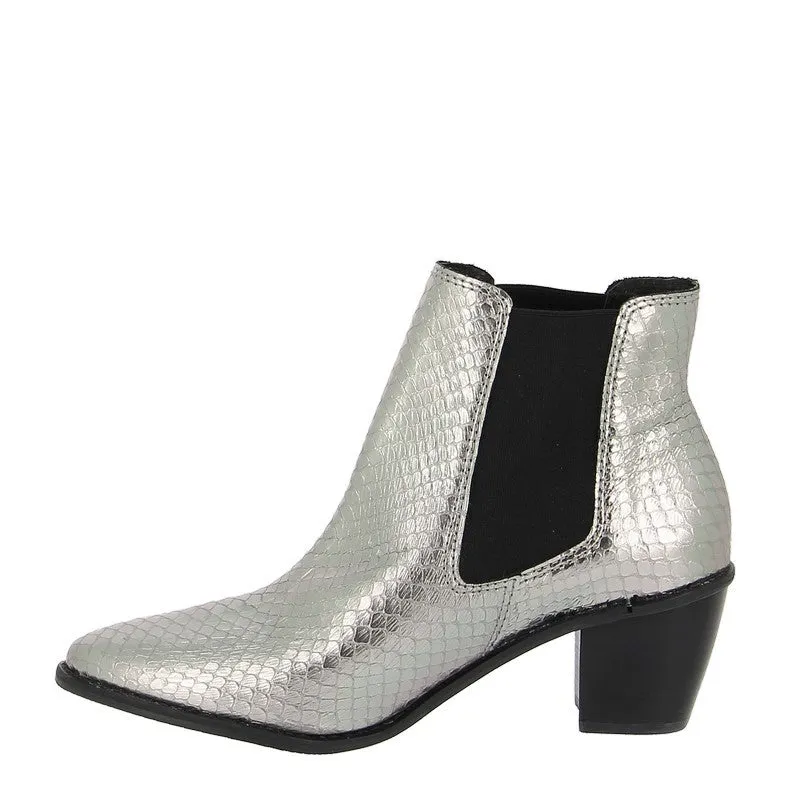 Brazilio 1800606 Snake Pewter Ankle Boot