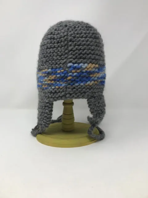 Child L Gray and Multi Stripe Acrylic & Wool Knit Hat