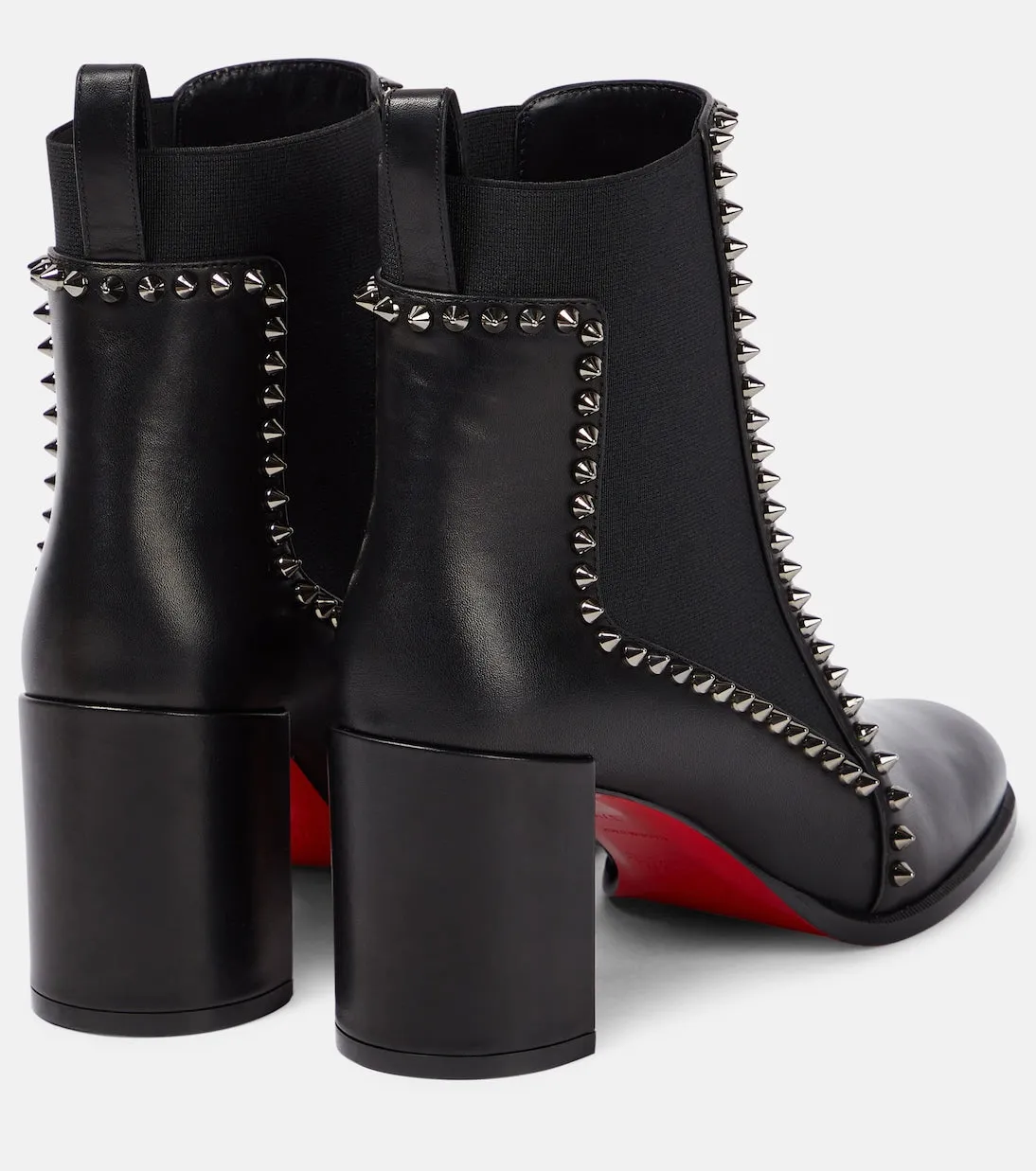 Christian Louboutin out line studded leather ankle boots, black