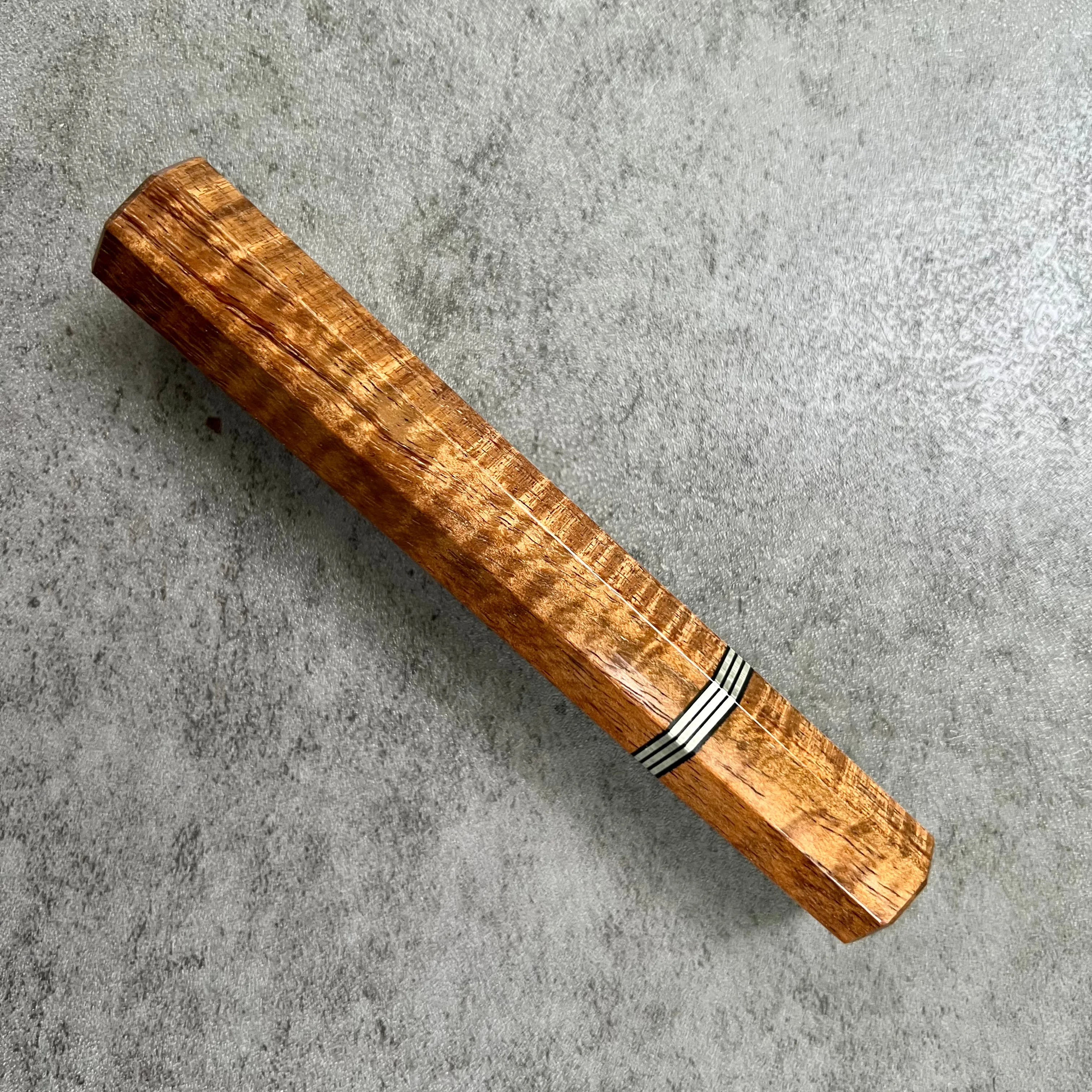 Custom Japanese Knife Handle for 210-225mm - Tasmanian Blackwood and nickel silver