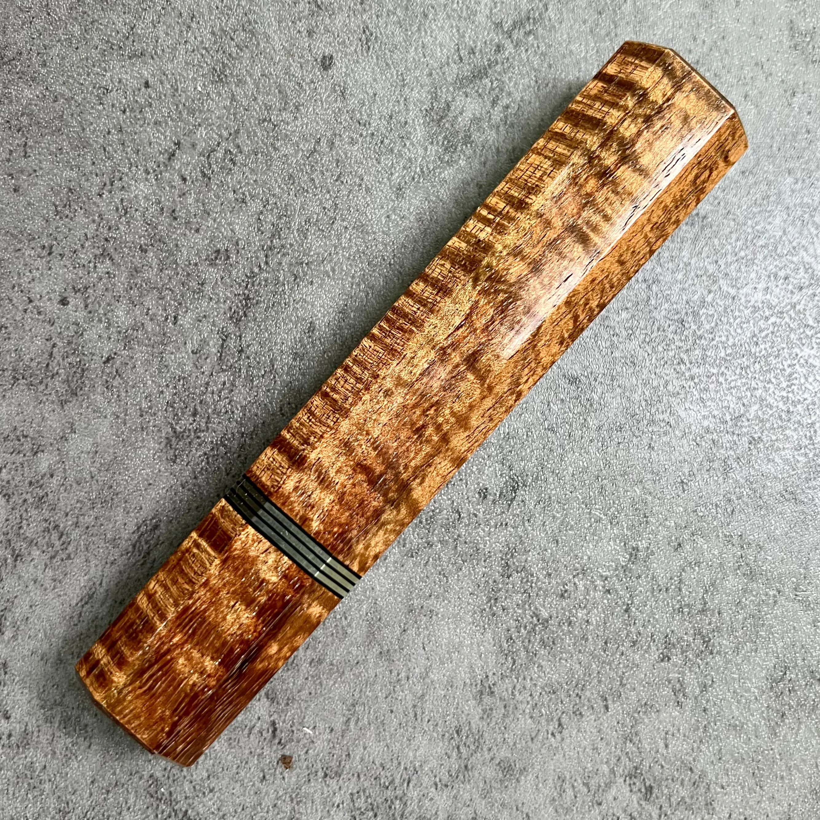 Custom Japanese Knife Handle for 210-225mm - Tasmanian Blackwood and nickel silver