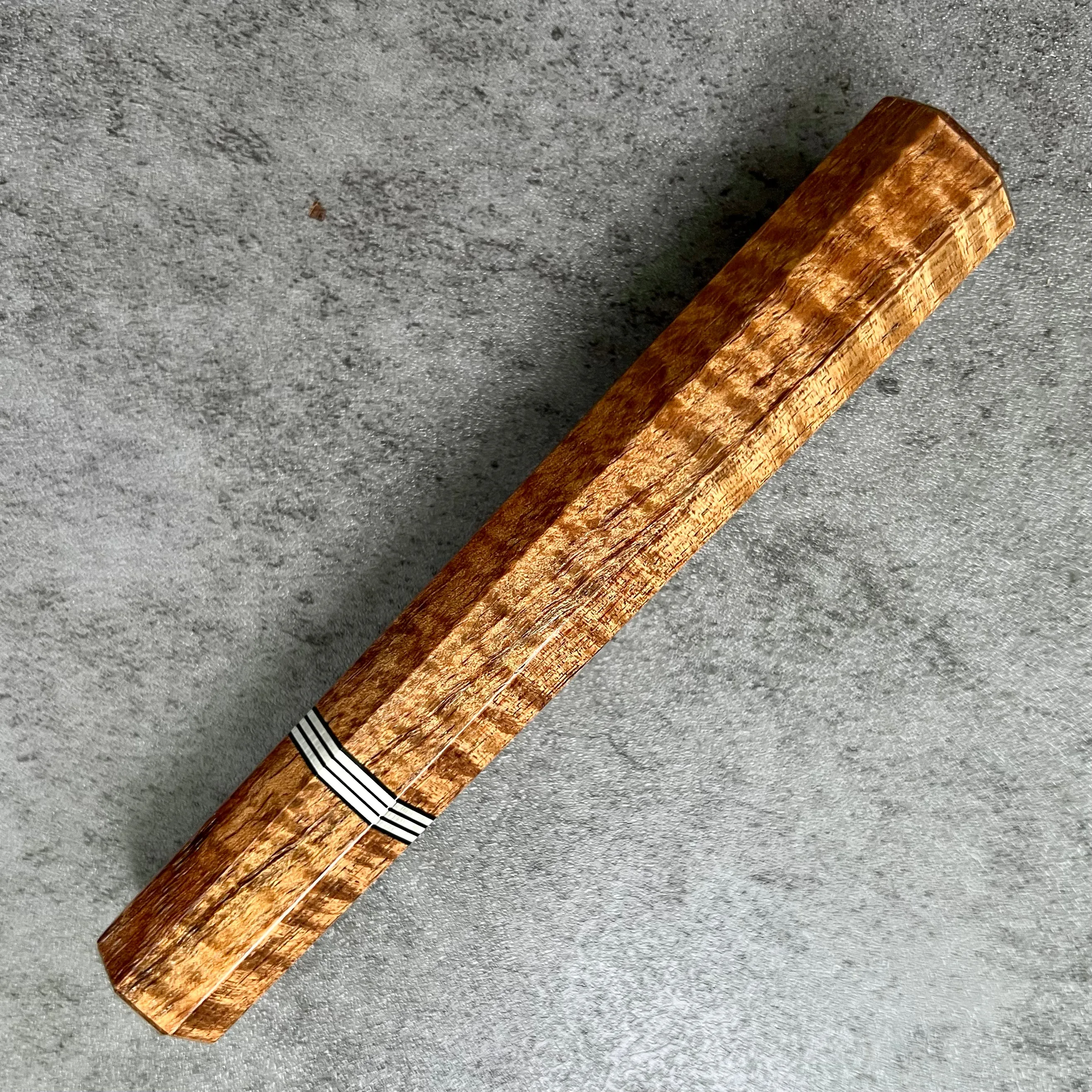 Custom Japanese Knife Handle for 210-225mm - Tasmanian Blackwood and nickel silver