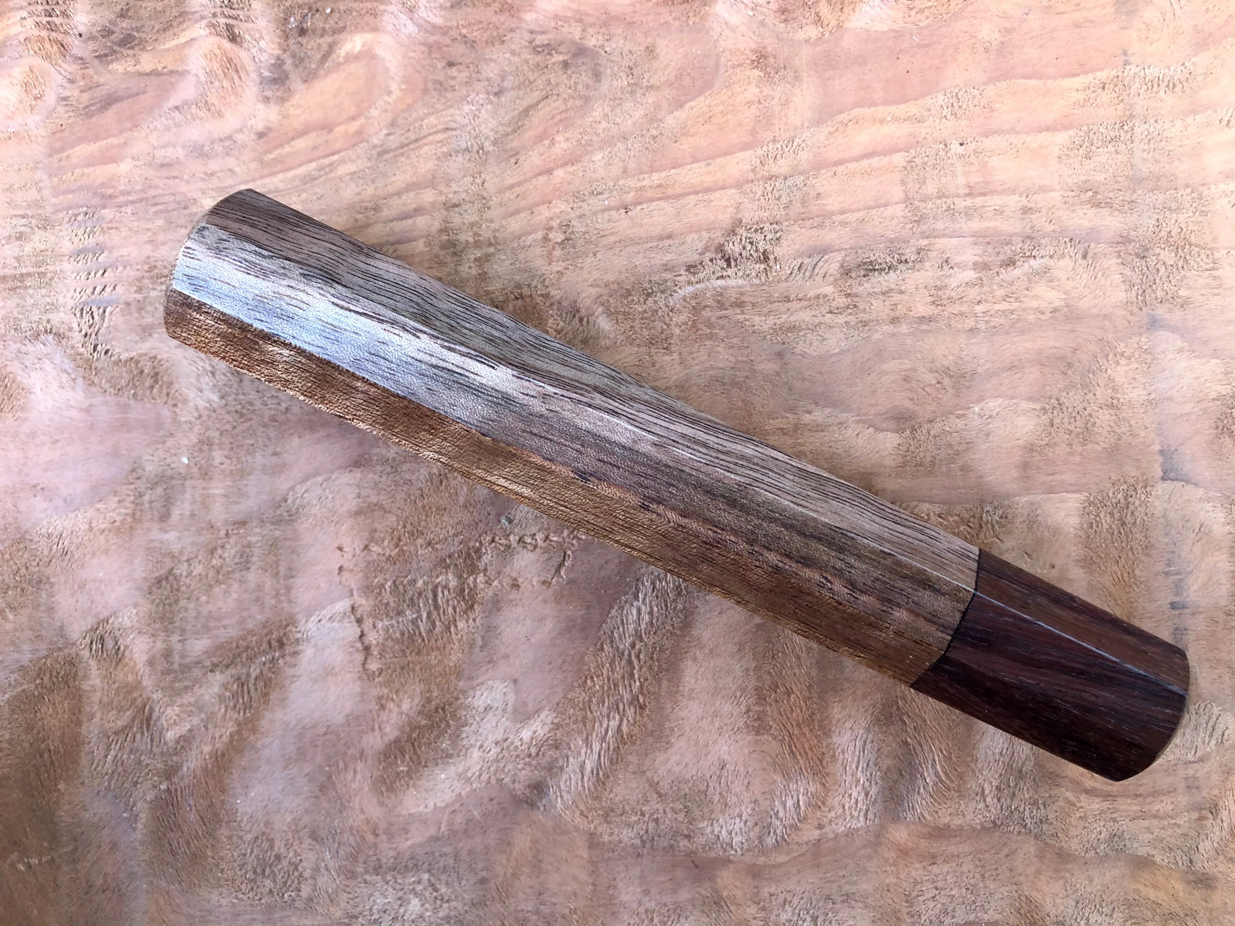 Custom Japanese Knife Handle - Walnut with slight curl