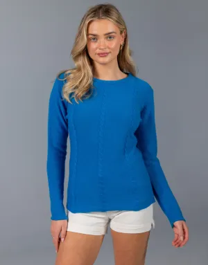 Everyday Cable Sweater in Azul