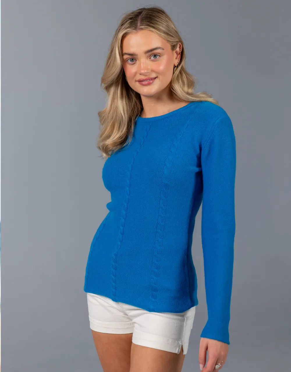 Everyday Cable Sweater in Azul