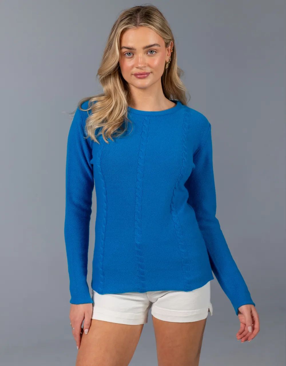 Everyday Cable Sweater in Azul