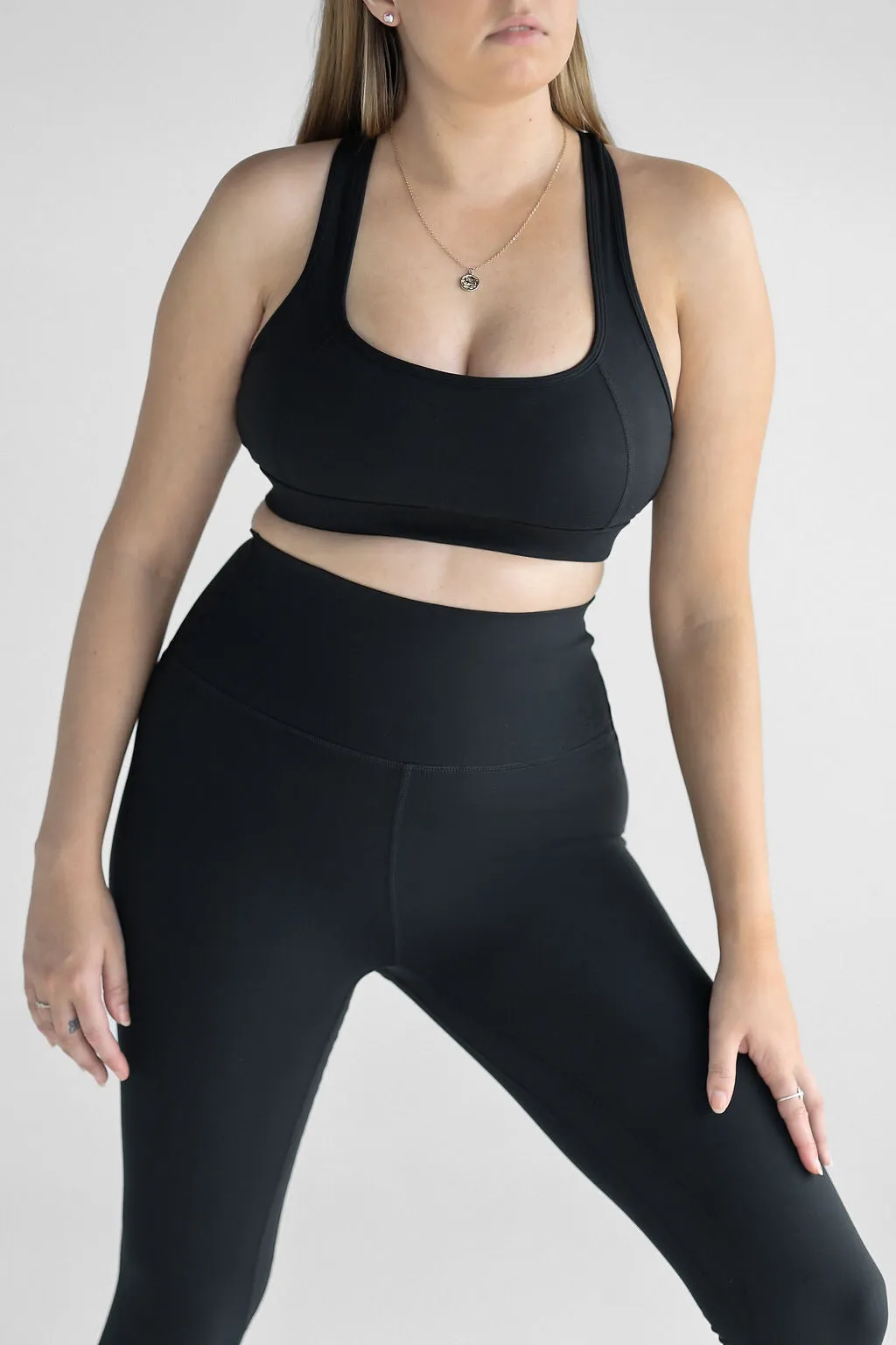Extra High Waist Full Length Leggings - Black