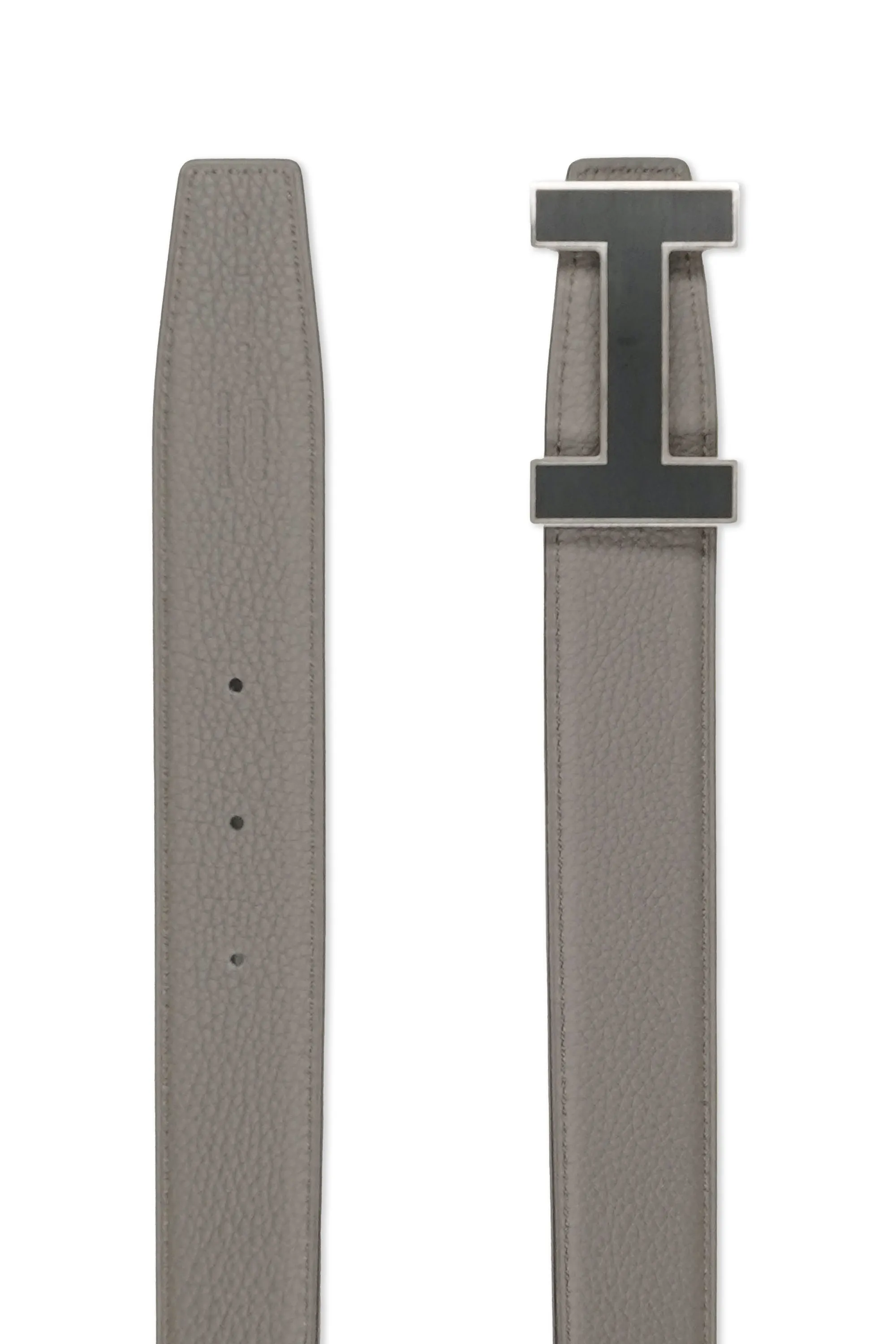 Hermes Grey/Navy Reversible Leather Belt