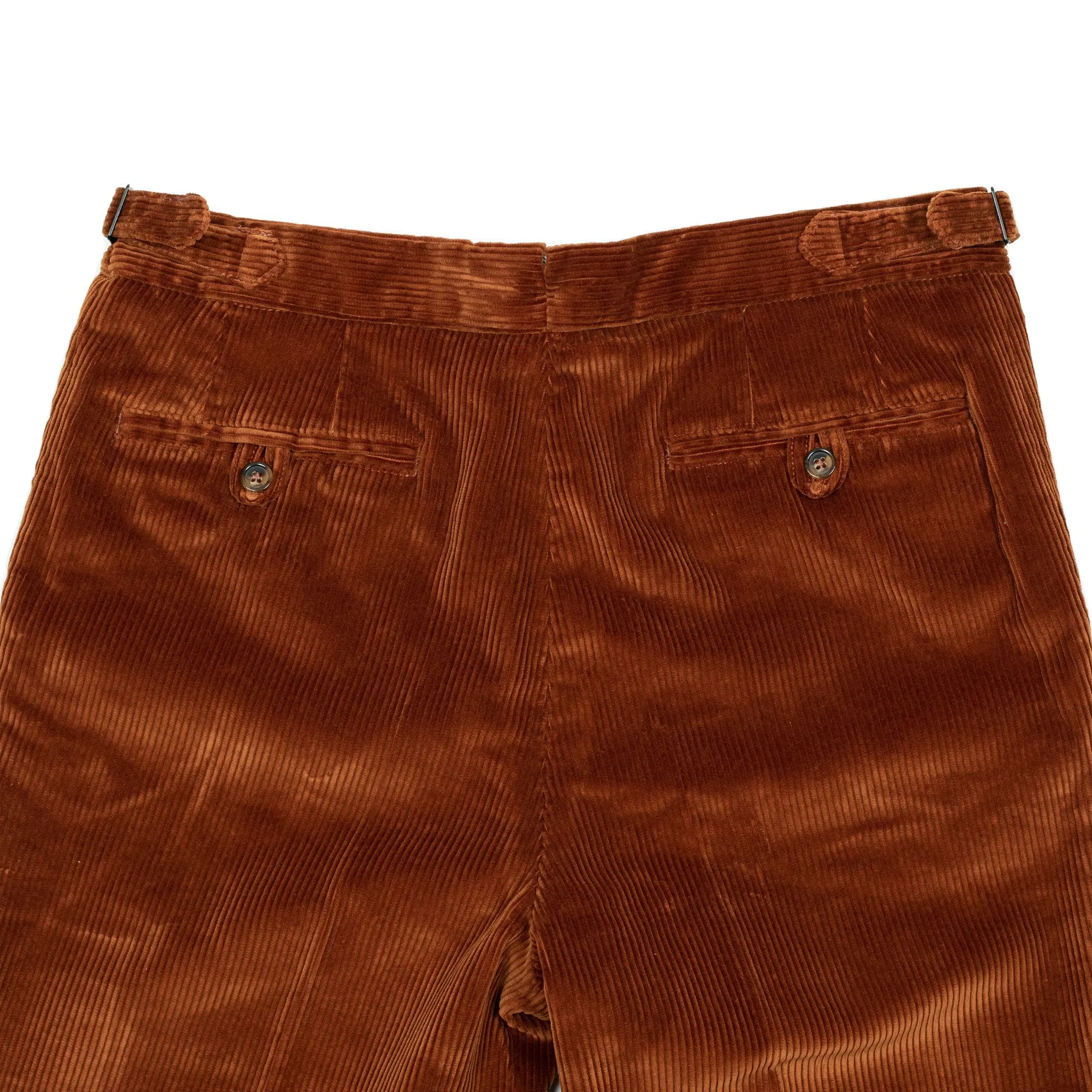 Higher-rise rust washed cotton corduroy trousers (restock)