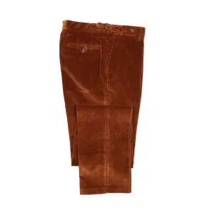 Higher-rise rust washed cotton corduroy trousers (restock)