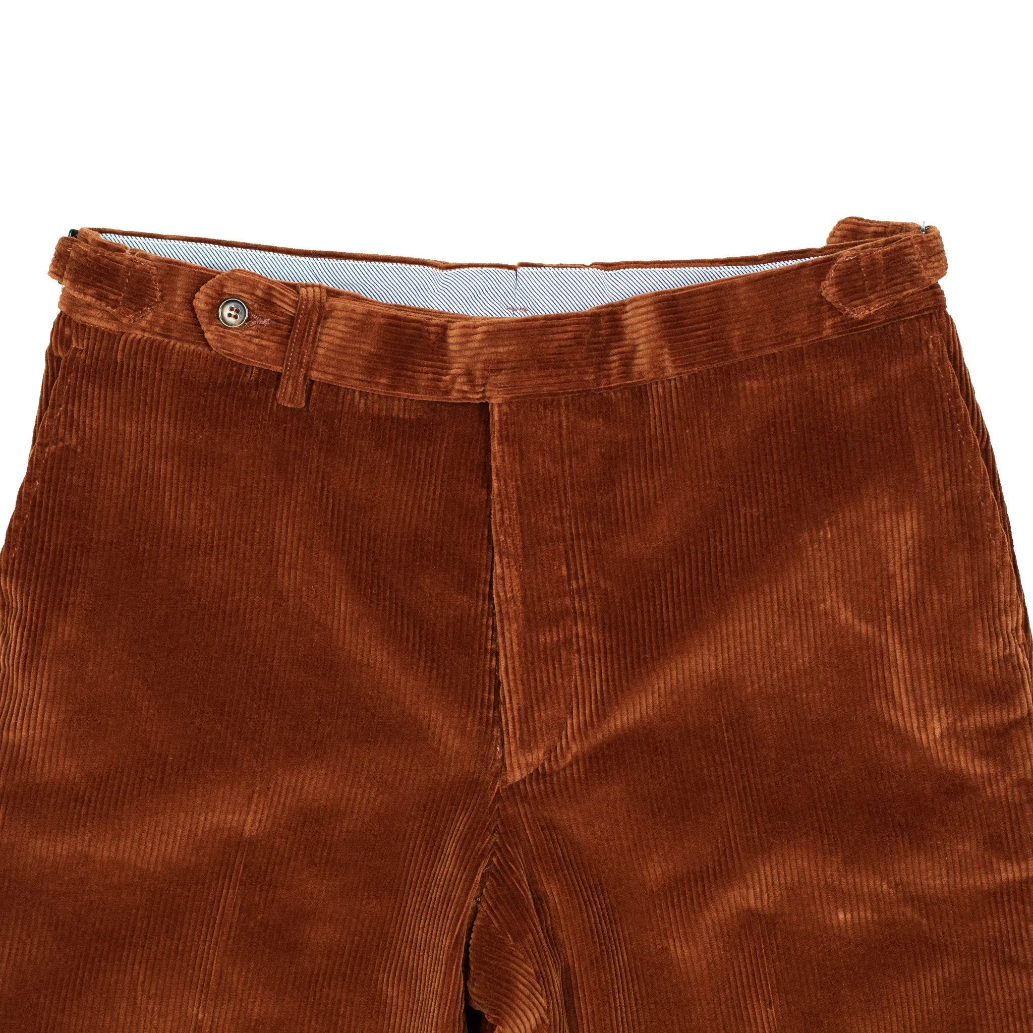 Higher-rise rust washed cotton corduroy trousers (restock)