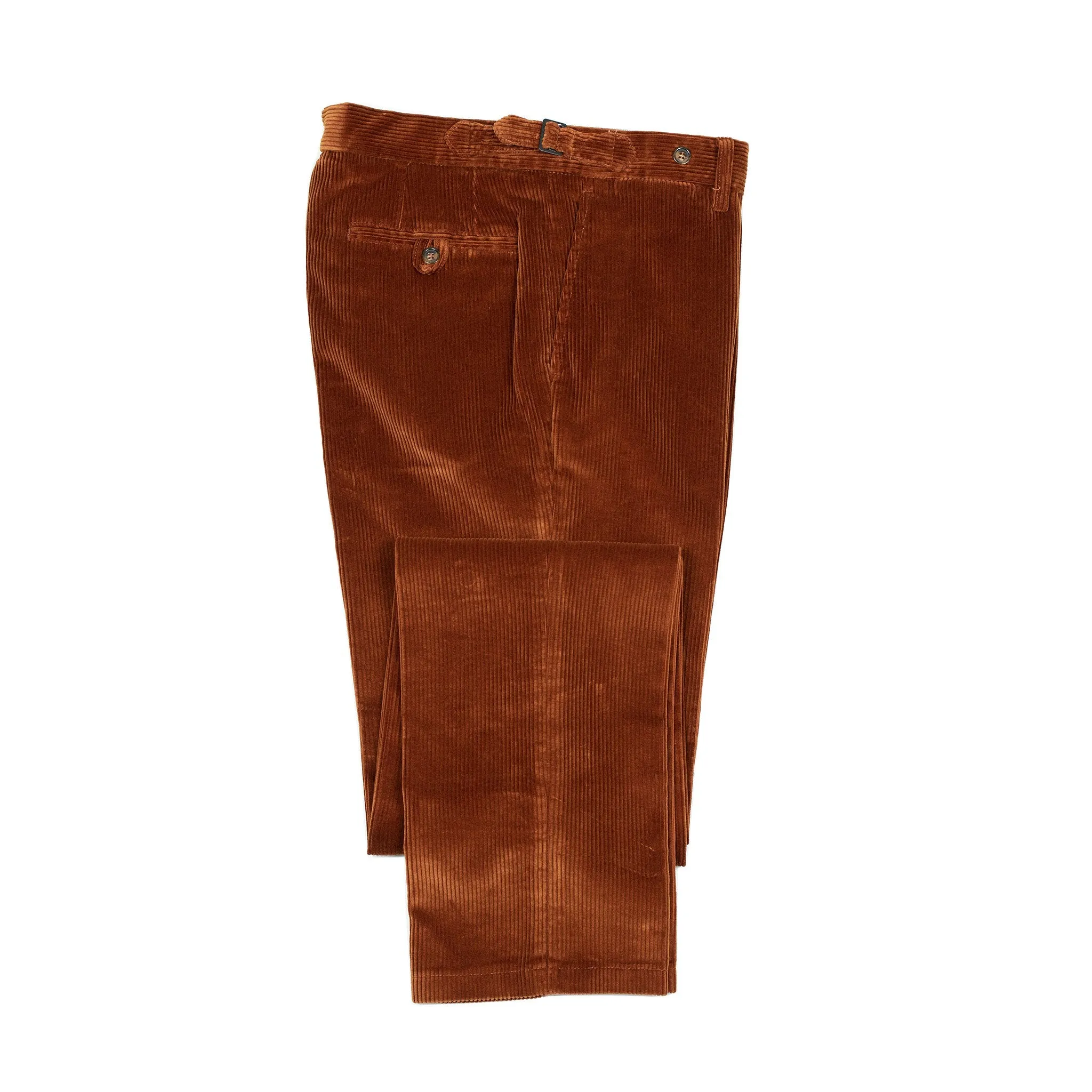 Higher-rise rust washed cotton corduroy trousers (restock)