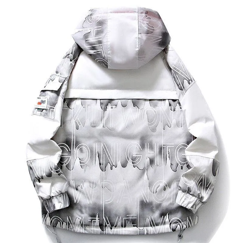 Hooded White Duck Down Thickened Bellows Pocket Down Jacket