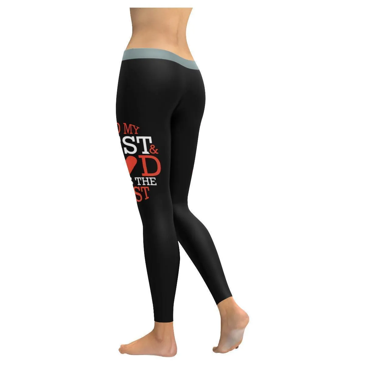 I Do My Best & God Does The Rest Christian Jesus Faith Upf40  Womens Leggings - Christian Leggings For Women