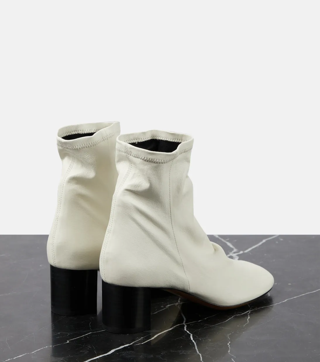 Laeden Isabel Marant leather ankle boots, white