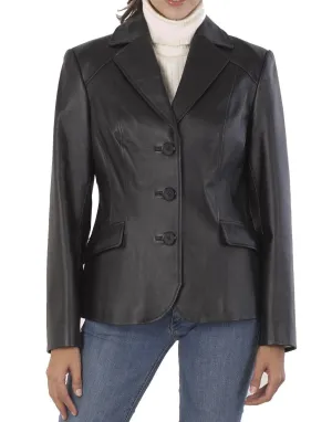 Leathers Women's Real Lambskin Leather Blazer BW006