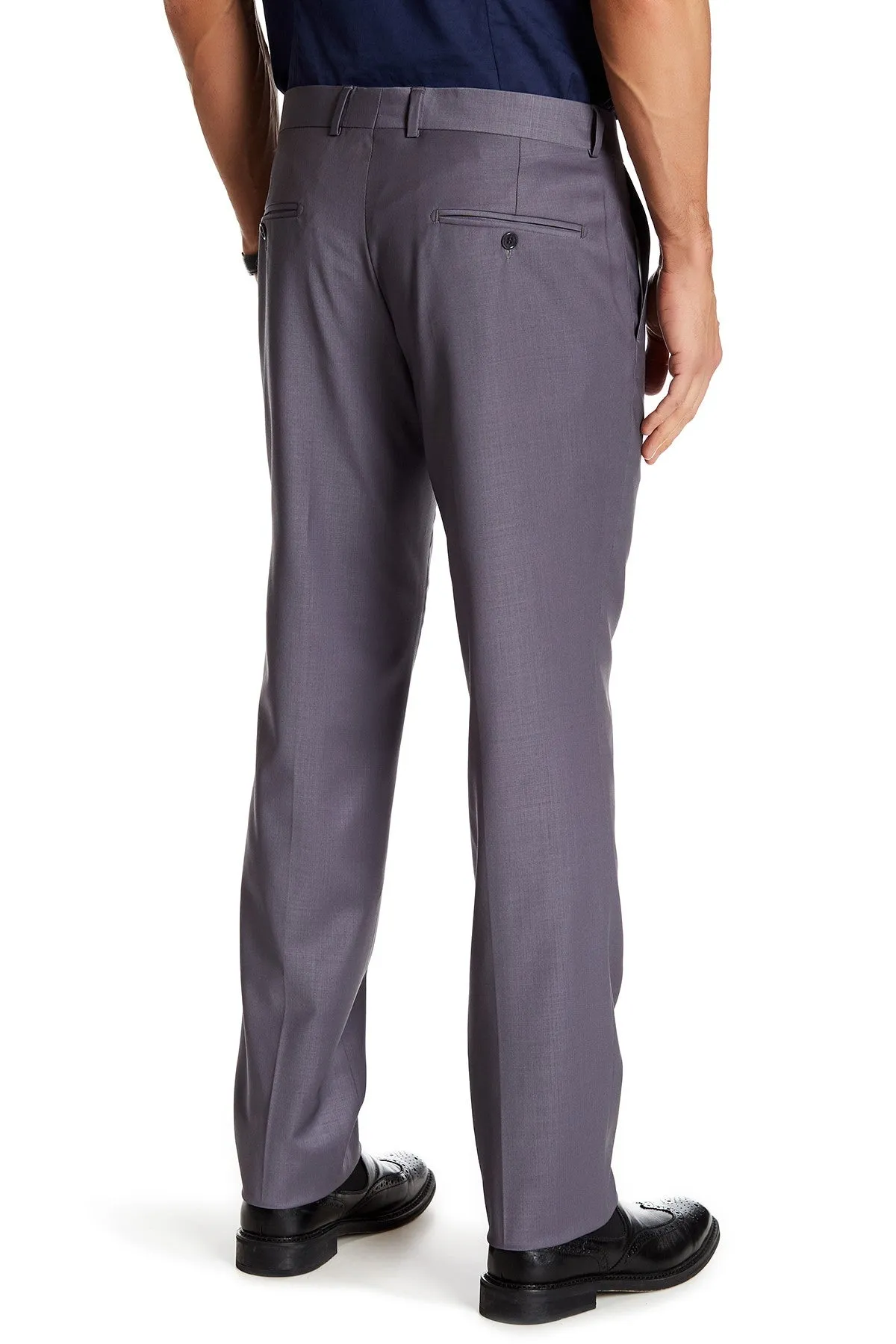 Merino Wool Trousers-Lilac Grey
