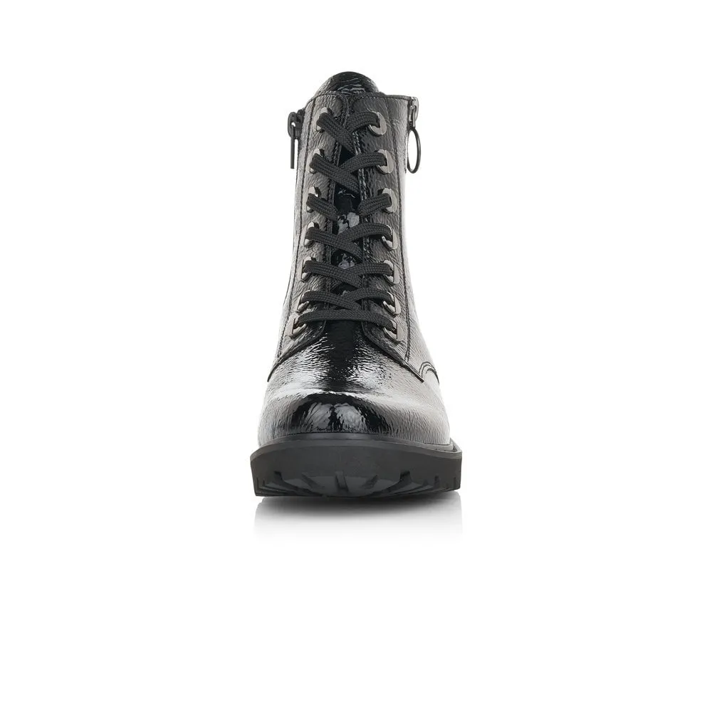 Montana Black Patent Boots Ankle Boots
