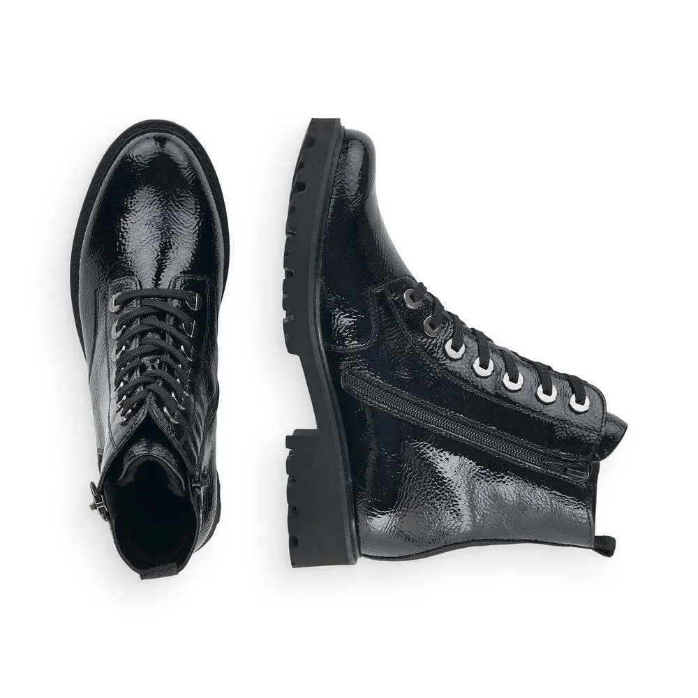 Montana Black Patent Boots Ankle Boots