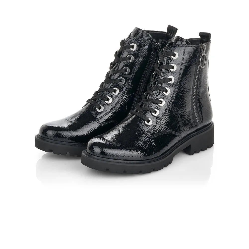 Montana Black Patent Boots Ankle Boots