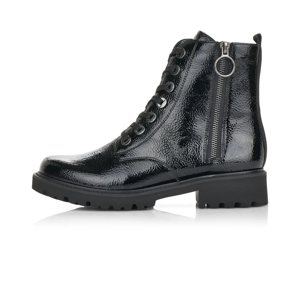 Montana Black Patent Boots Ankle Boots