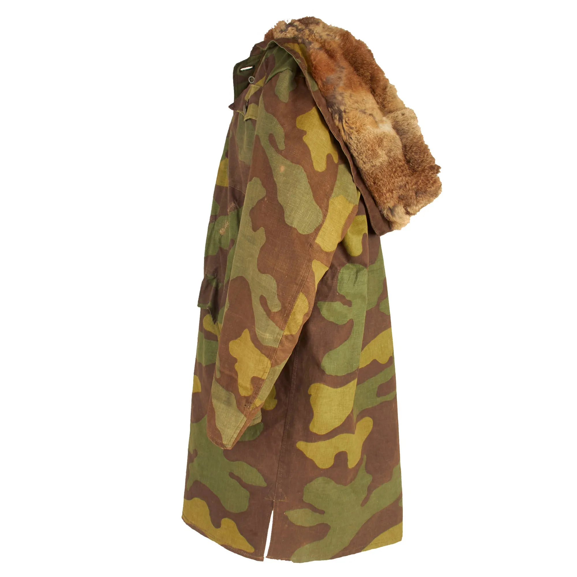 Original German WWII SS Italian Camouflage M1943 "Kharkov" Winter Uniform Parka - Rabbit Fur Lined