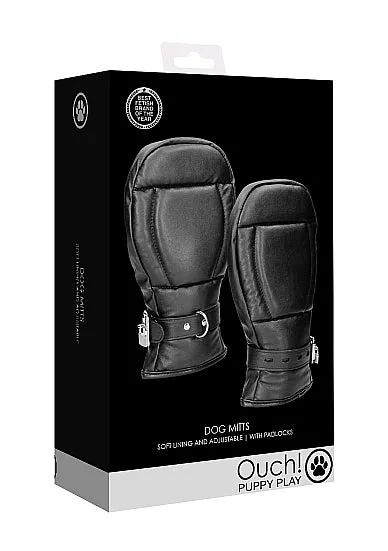 Ouch Puppy Play Neoprene Dog Gloves Black