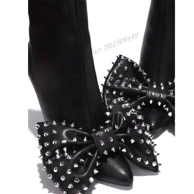 Rivet Bow Ankle Boots