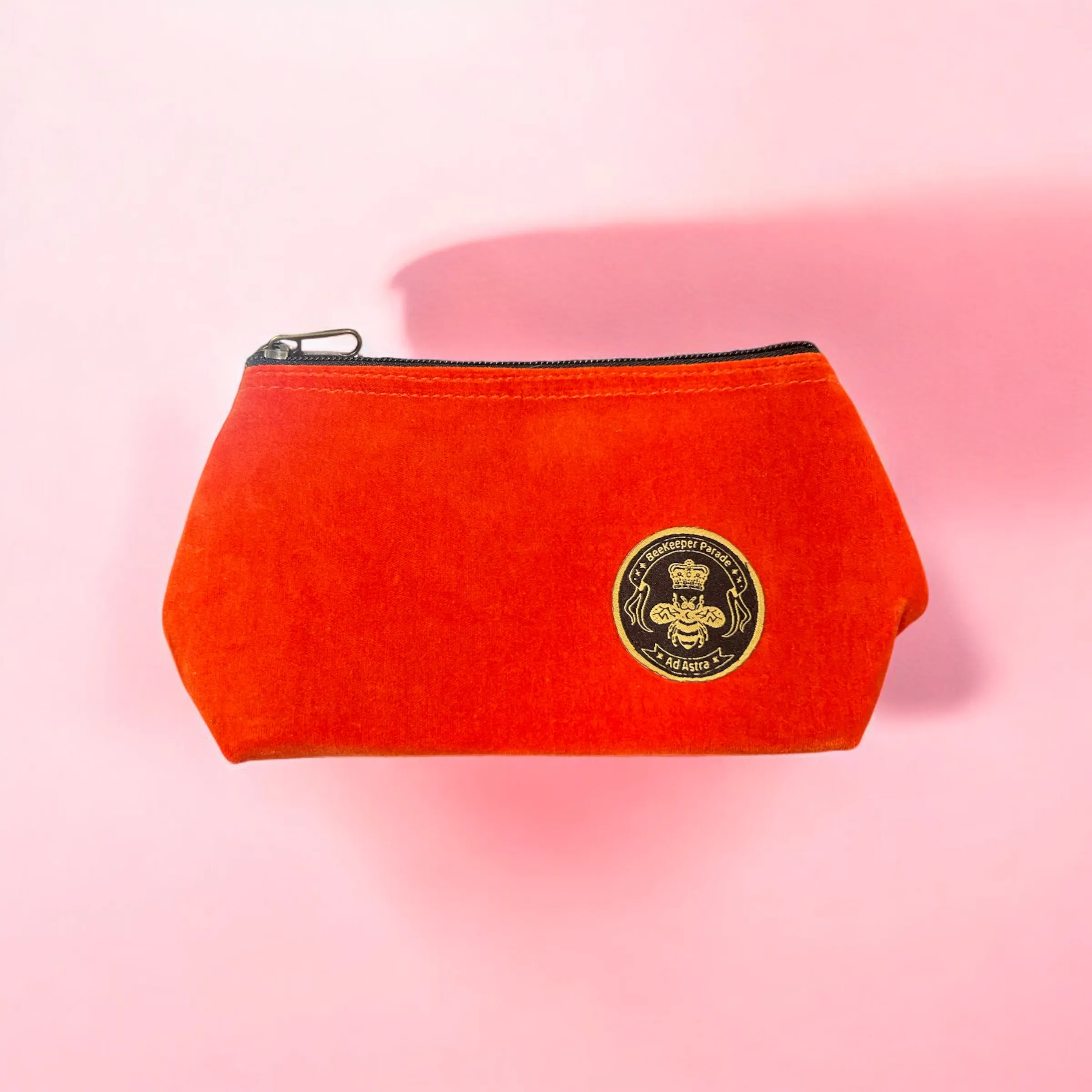 The Roaring Red Velvet Small Toiletry   Makeup Bag