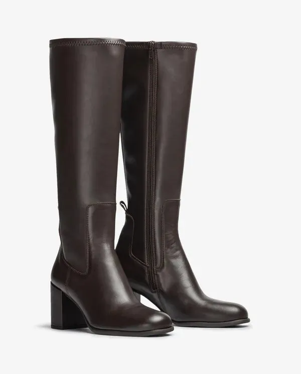 Unisa Nemir Brown Leather Knee Boot