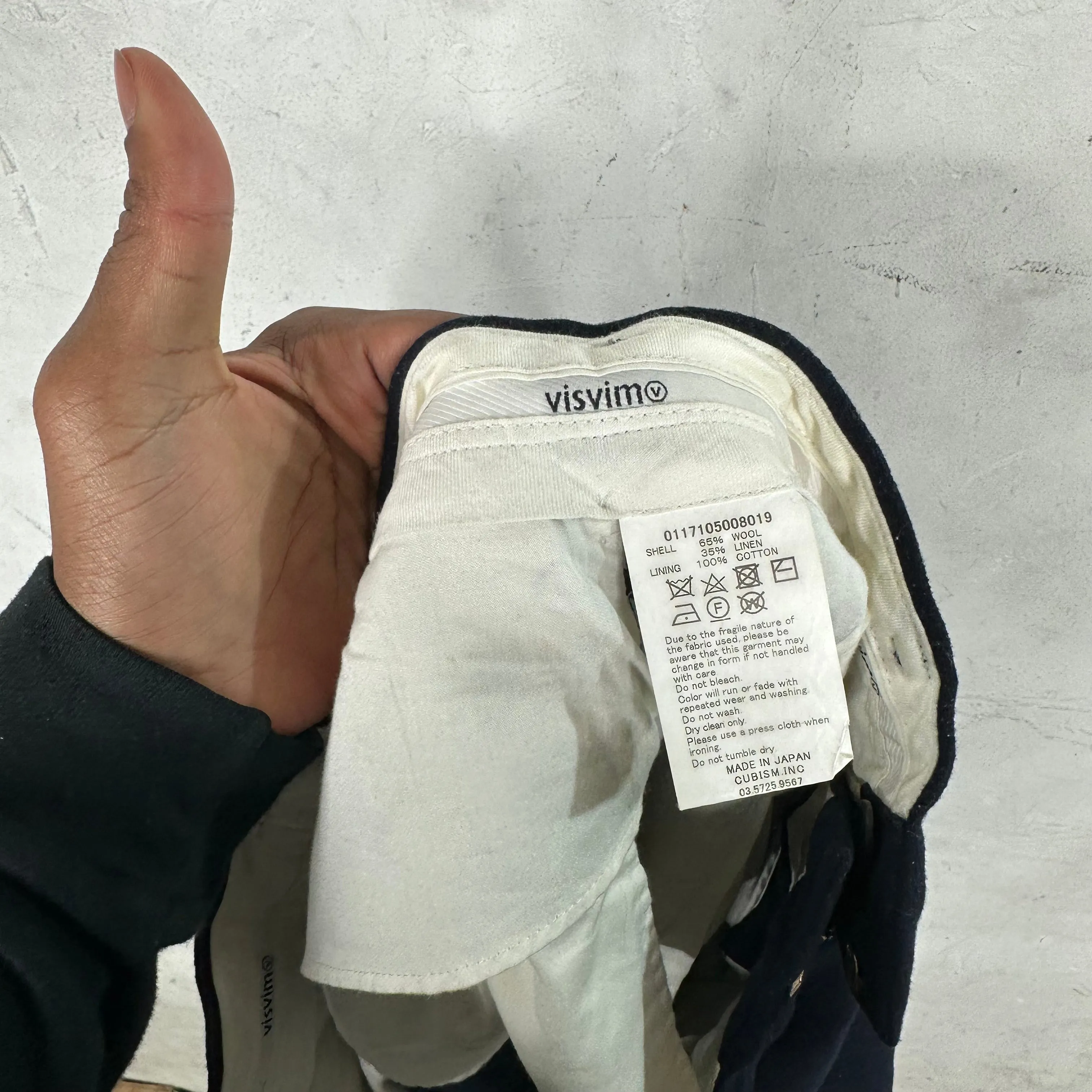 Visvim Navy Wool Mix Trousers