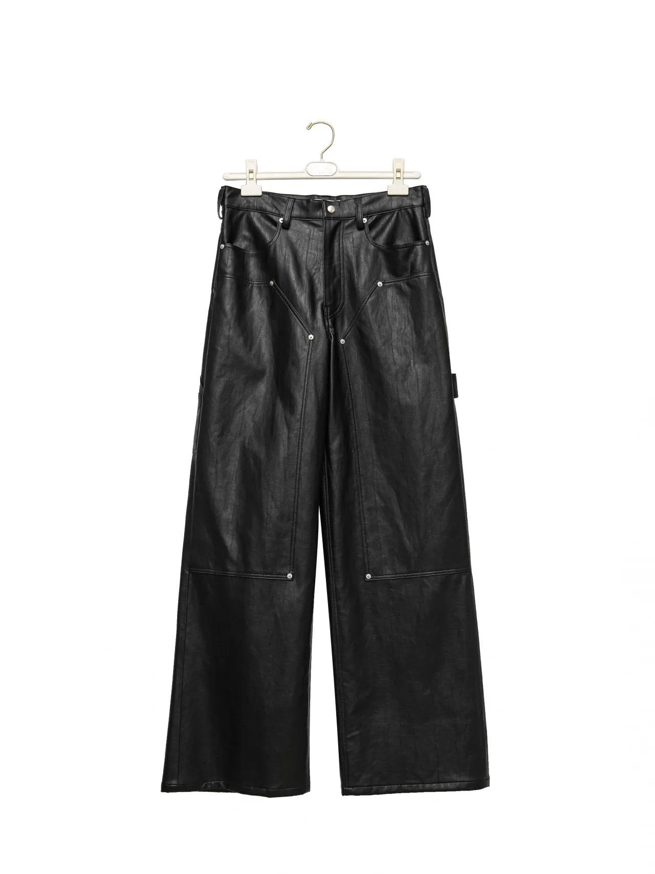 VIVID VEGAN LEATHER CARPENTER TROUSERS