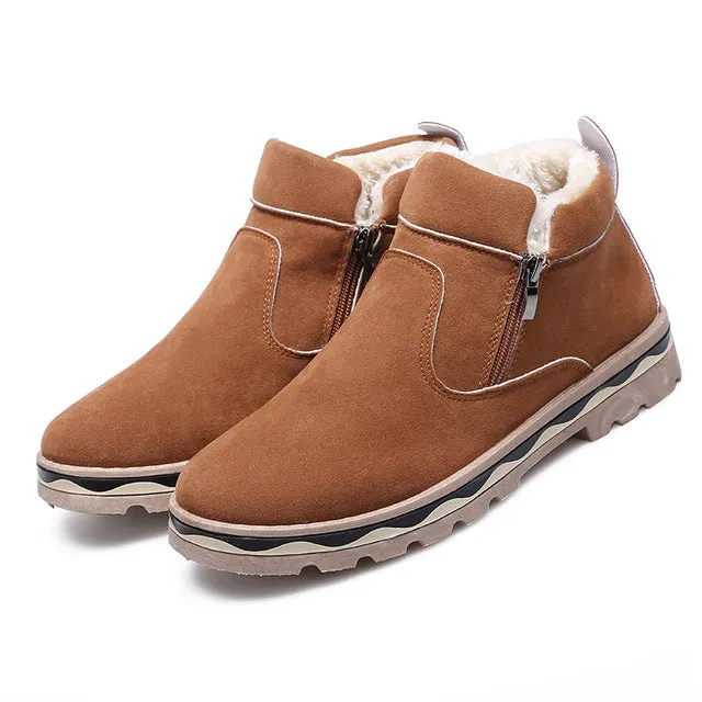 Winter Side Zip Classic Snow Ankle Boots with Fur