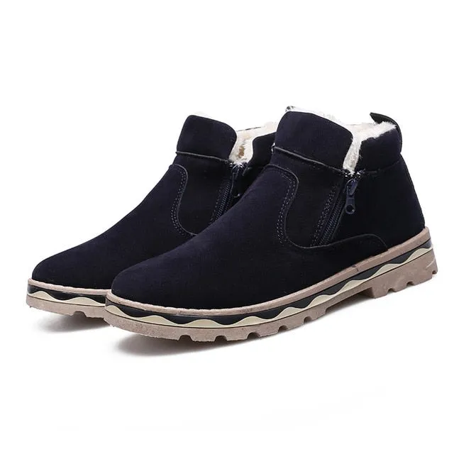 Winter Side Zip Classic Snow Ankle Boots with Fur