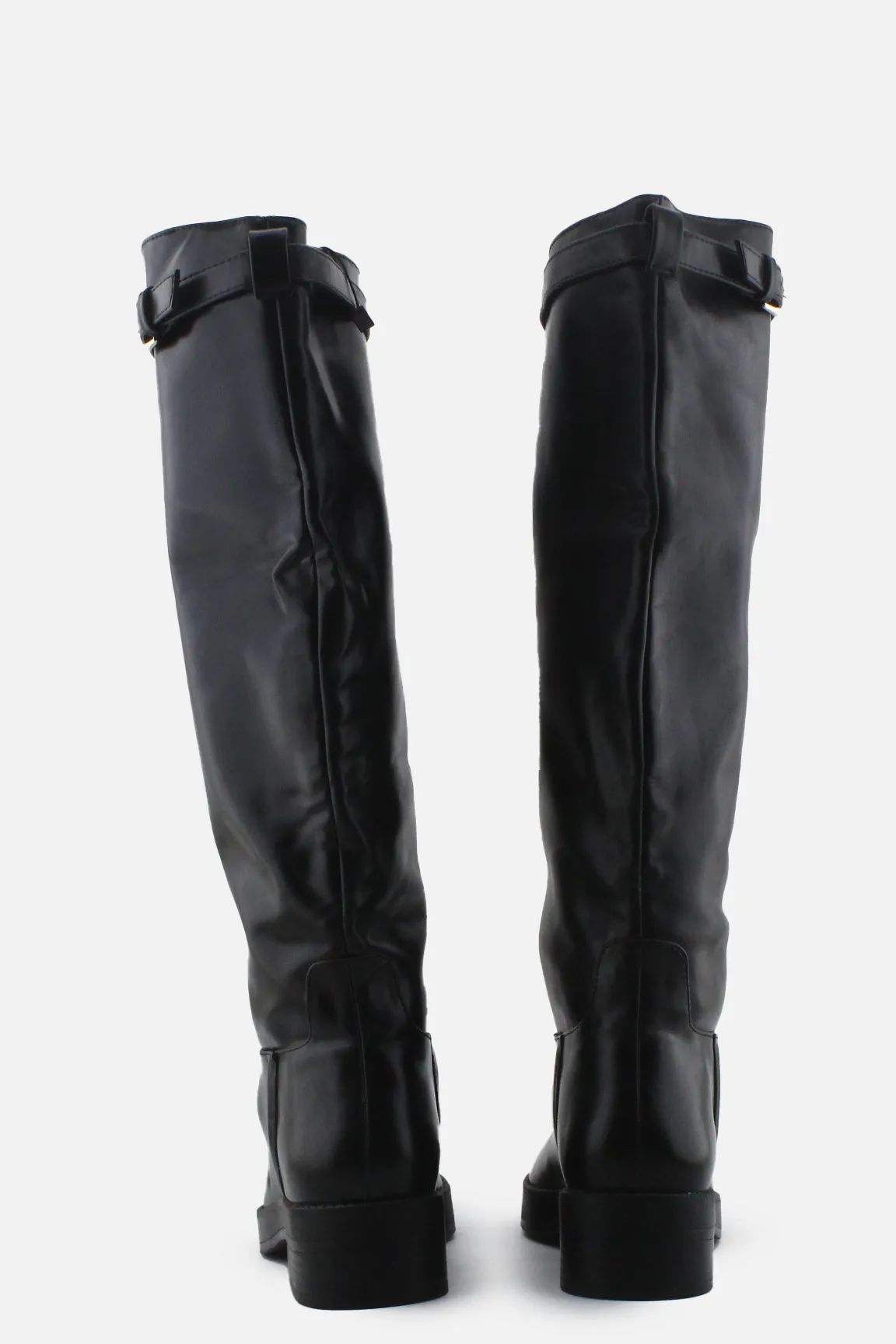 Zara Buckle Straps Knee High Boots | 100% Authetic Leather
