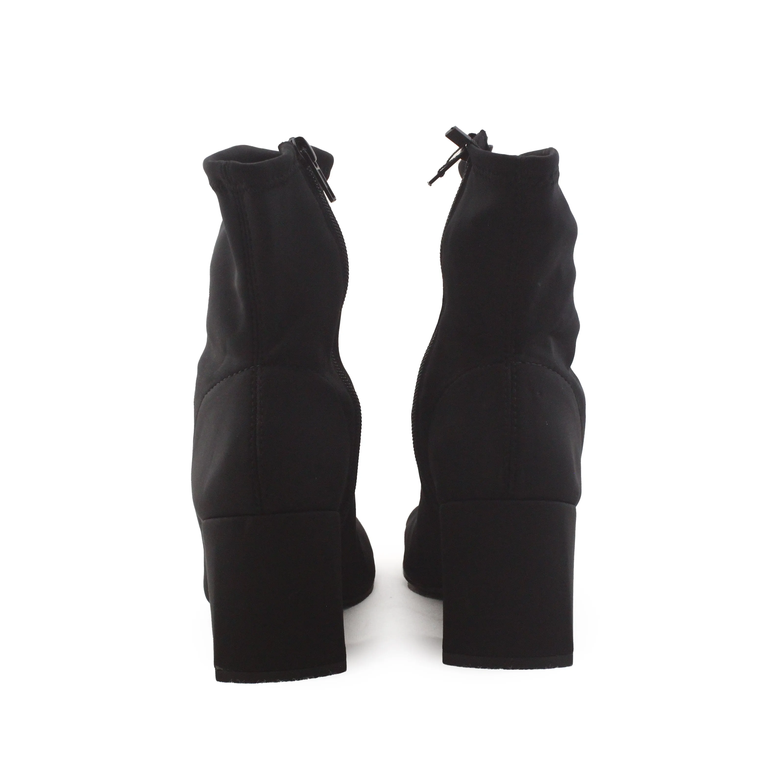Zara Zipper Block Heels Sock Boots