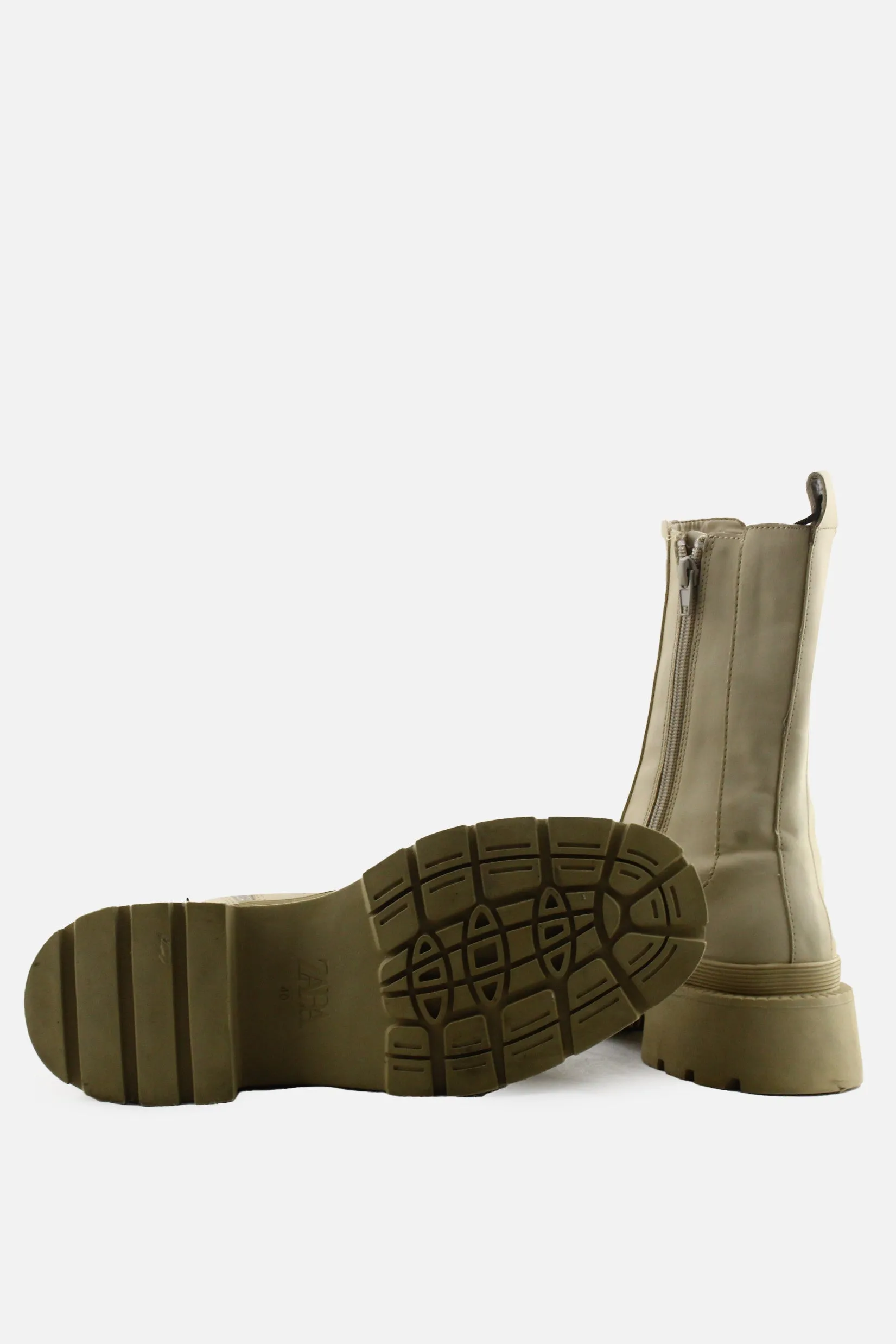 Zara Zipper Combat Ankle Boots | 100% Authentic Leather
